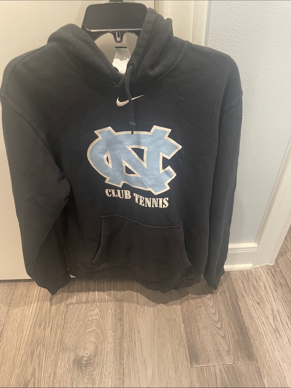 Nike Men’s Black Crewneck Sweatshirt with Carolina Blue UNC Logo